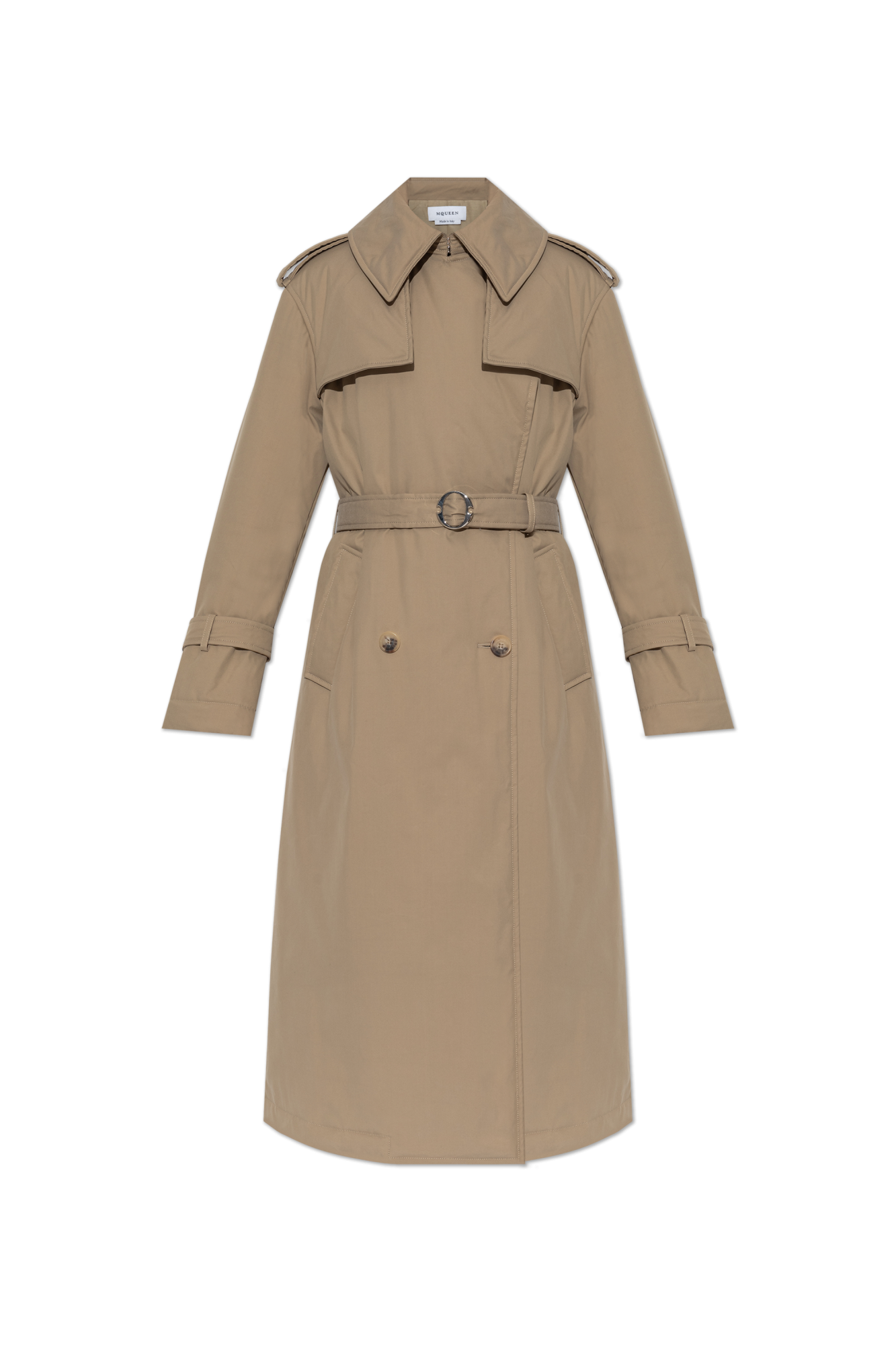 トレンチコート ALEXANDER MCQUEEN BEIGE TRENCH COAT WITH BELT Alexander McQueen Beige trench coat with belt | TheDoubleF
